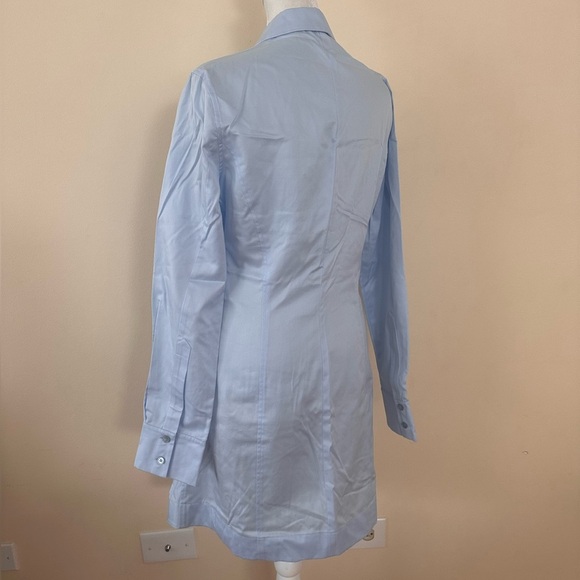 STELLA MCCARTNEY
Long-Sleeve Poplin Mini Shirtdress, Light Blue - Picture 3 of 8